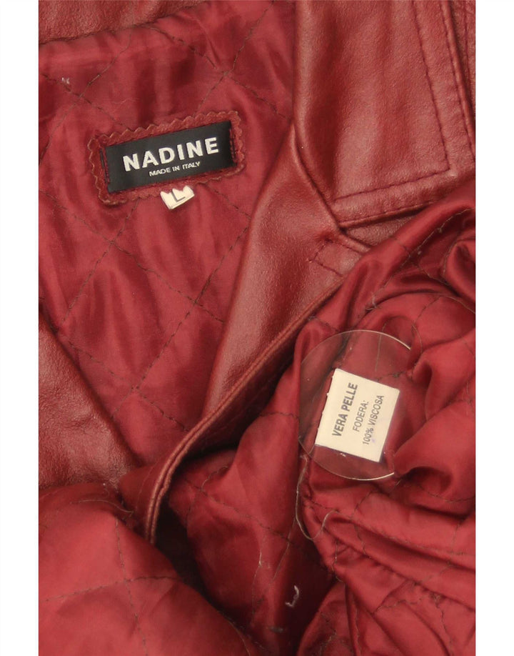 Nadine Dame Læderfrakke UK 14 Large Red Læder