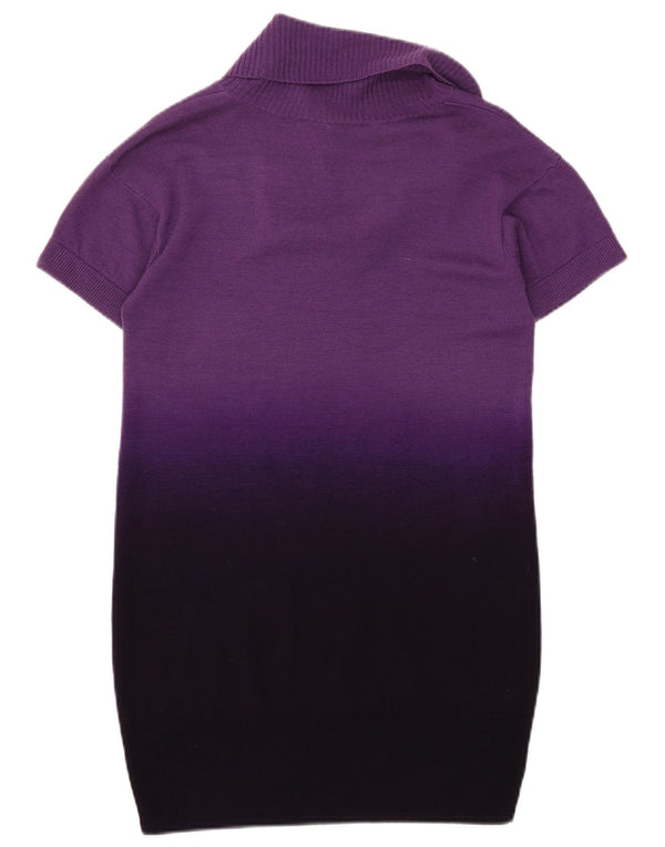Laura Ashley Dame Longline Roll Neck Jumper Sweater UK 10 Small Purple