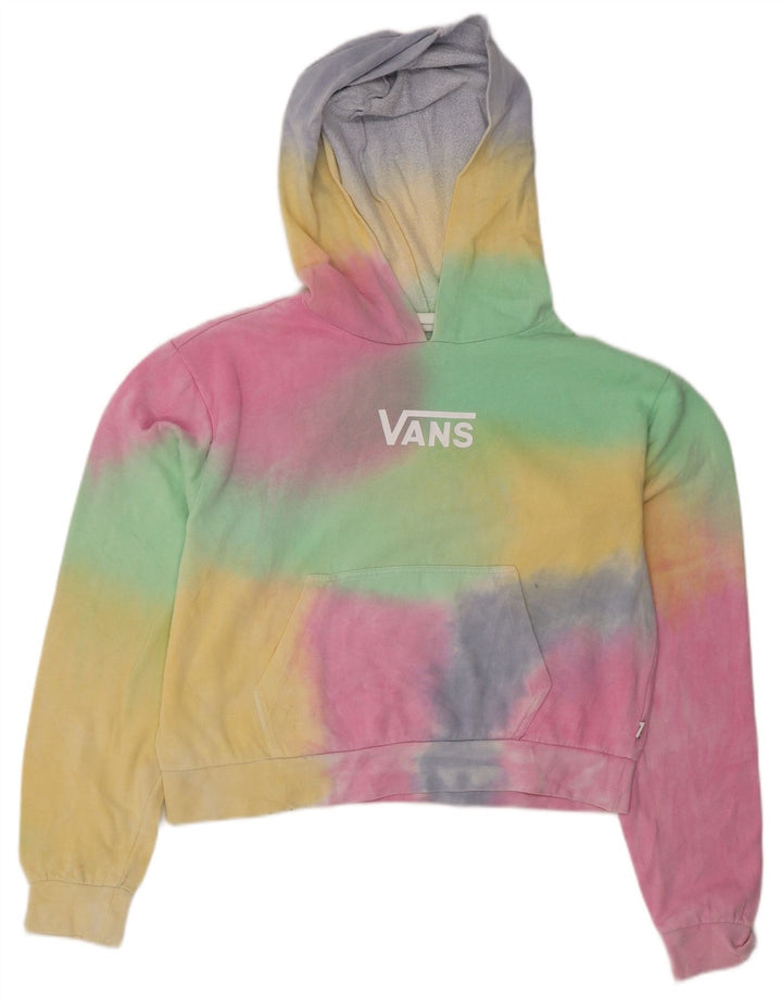 Vans Womens Crop Oversized hættetrøje Jumper UK 10 Small Multicolor Tie Dye
