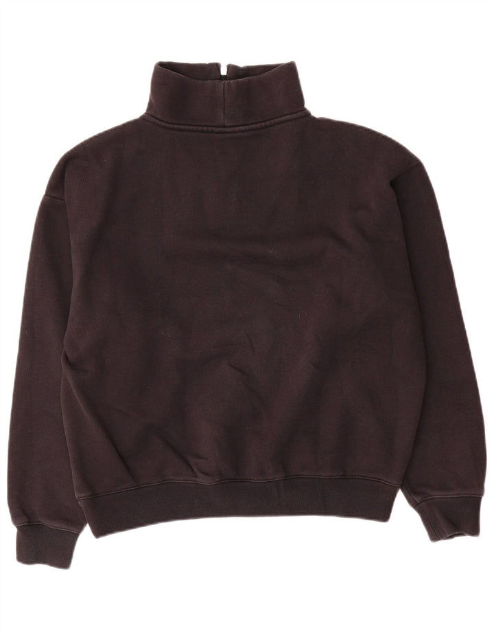 Champion Womens Oversized Zip Neck Sweatshirt Jumper UK 10 Small Black