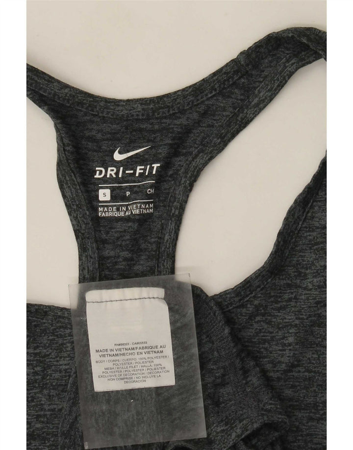Nike Dame Dri Fit Vest Top UK 8 Small Grå Flecked Polyester