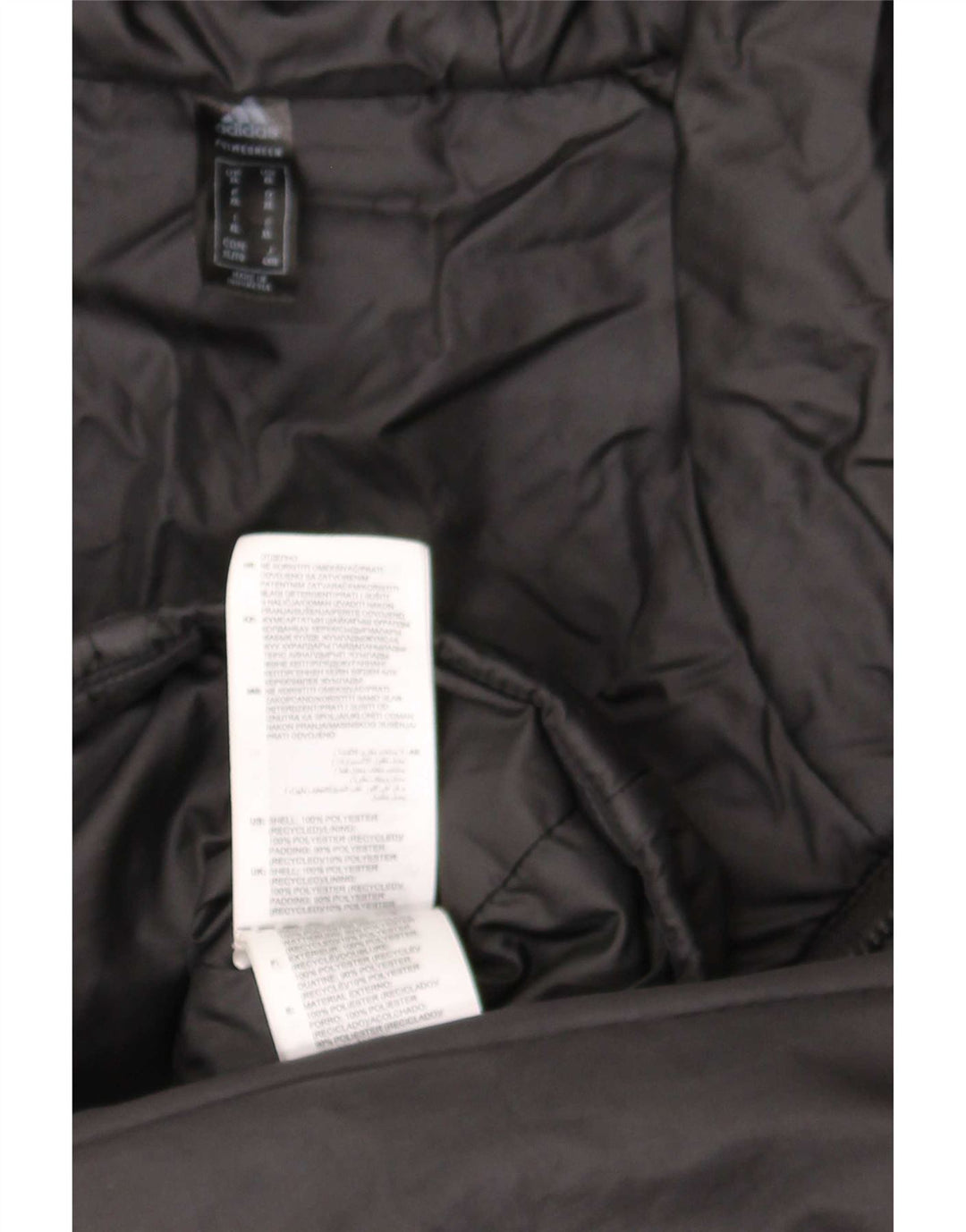 Adidas Herre hættepolstret jakke UK 42 XL Sort Polyester