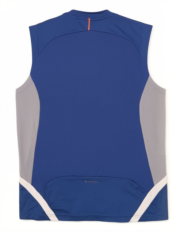 Adidas Herre Climacool Vest Top Medium Blue Colourblock Polyester