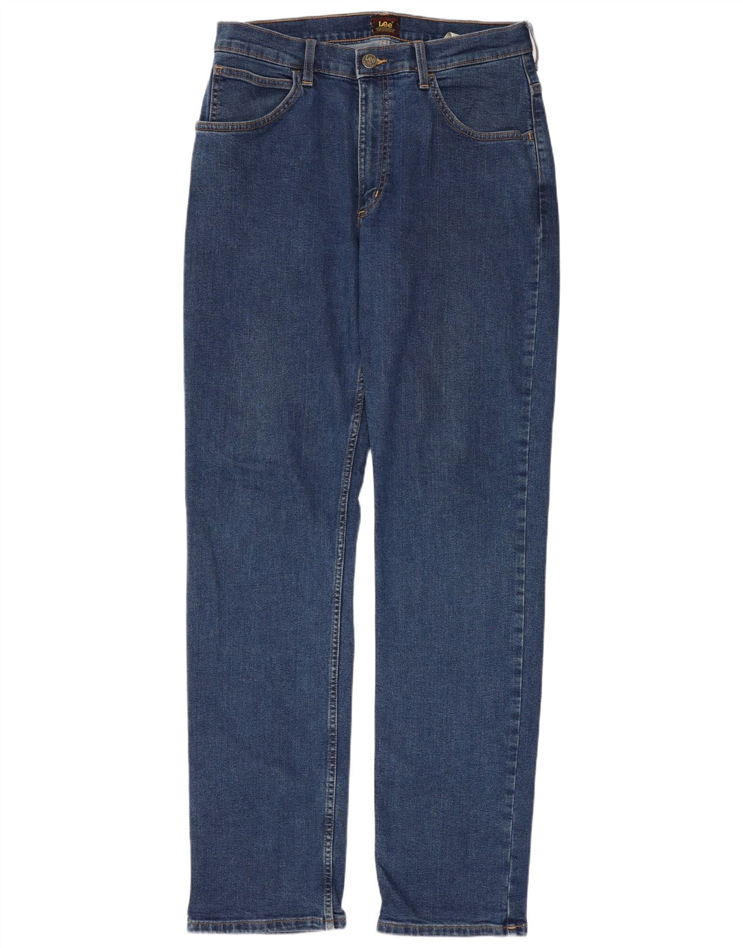 Lee Womens Regular Fit Straight Jeans W32 L34 Blå Bomuld