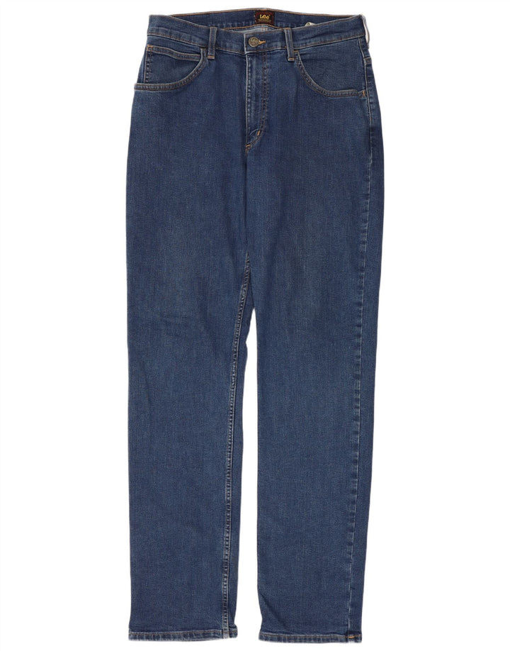 Lee Womens Regular Fit Straight Jeans W32 L34 Blå Bomuld
