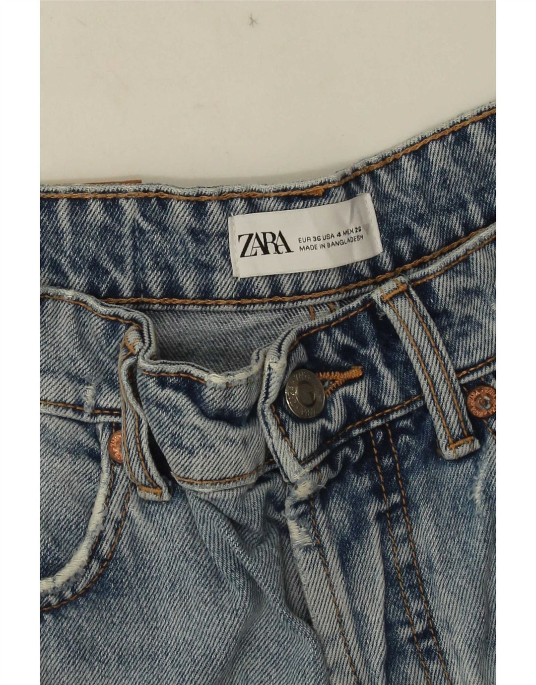 Zara Dame Denim Hot Pants EU 36 XS W26 Blå