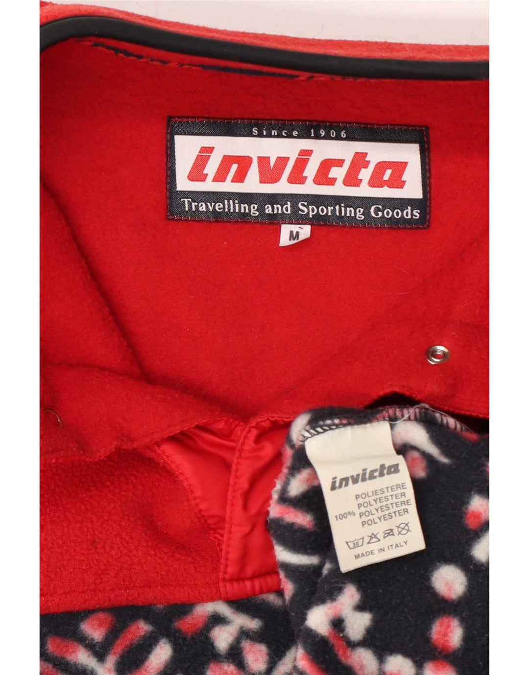 Invicta Herre Button Neck Fleece Jumper Medium Multicolored Floral