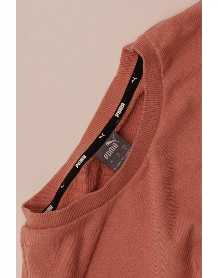 Puma Graphic Sweatshirt Jumper UK 16 Large Pink Colourblock