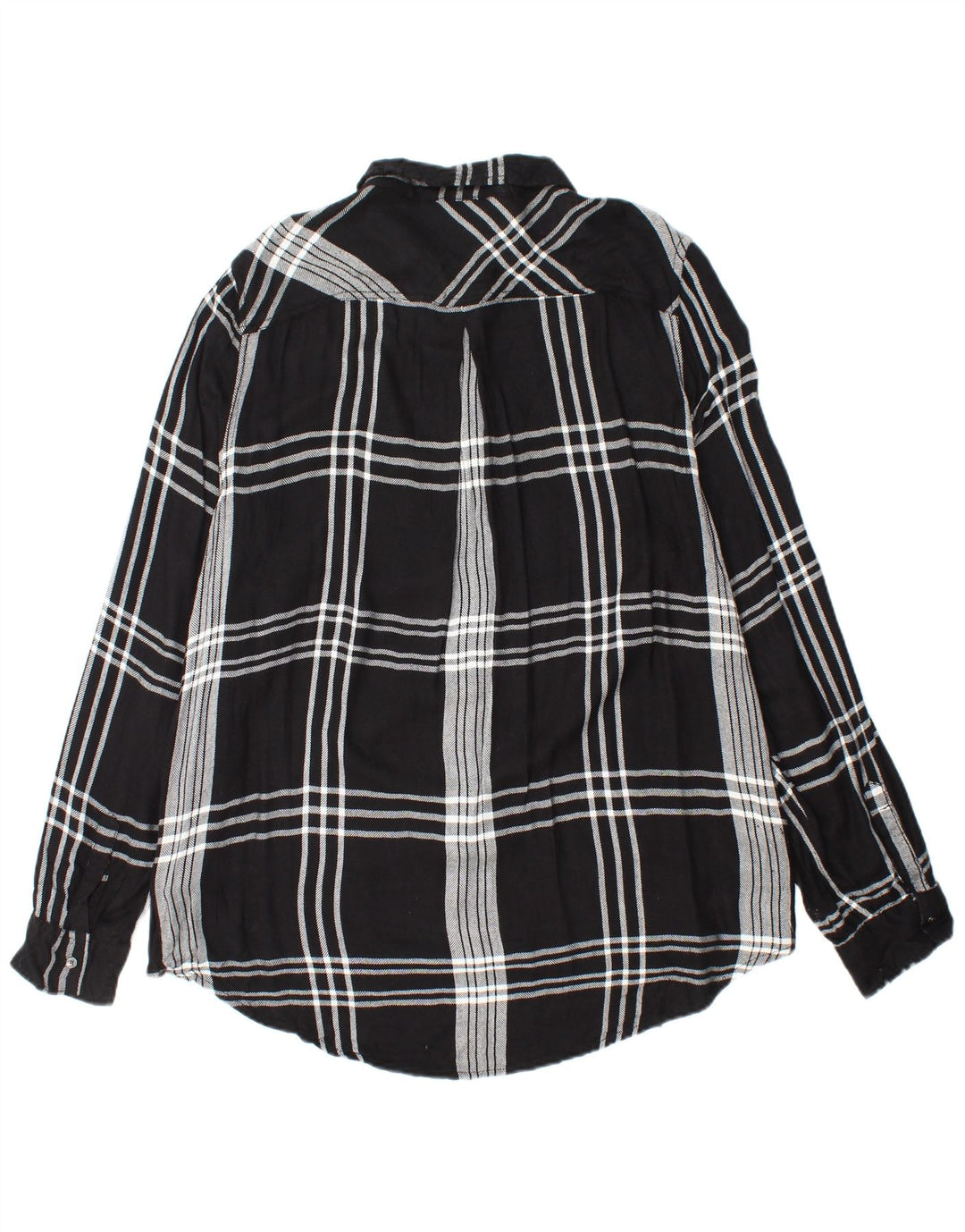 CALVIN KLEIN JEANS Dame Flanellskjorte UK 18 XL Sort Plaid Rayon