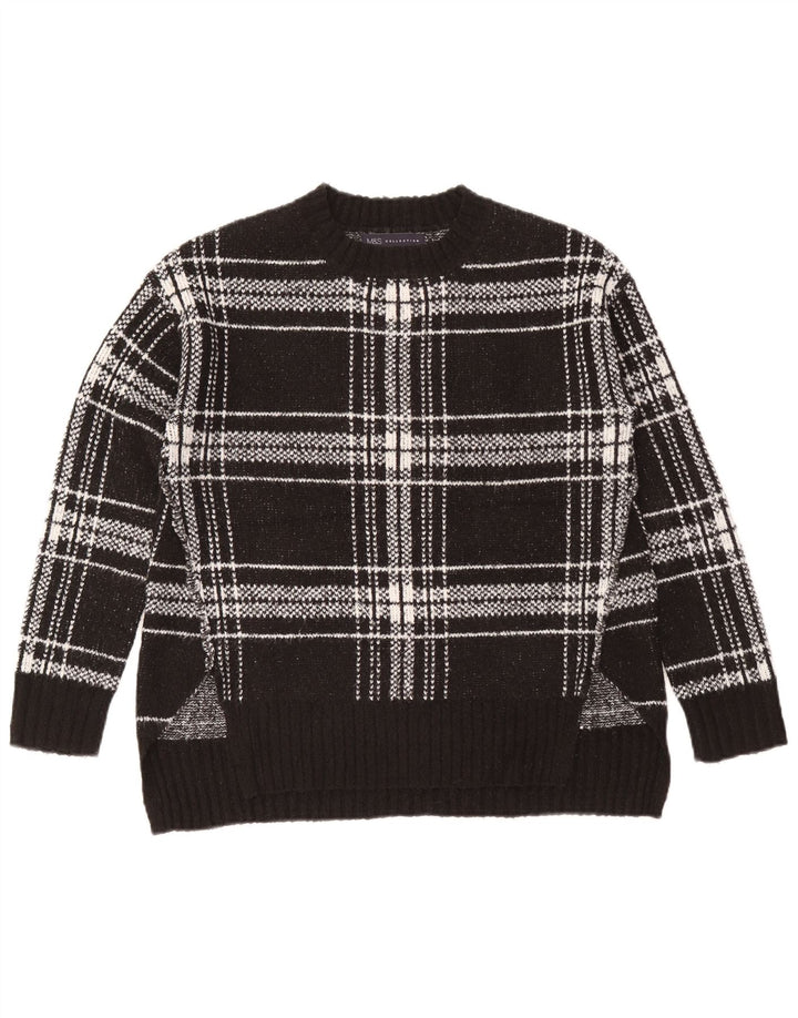 Marks & Spencer Dame sweater med rund hals DK 10 Small Black Check