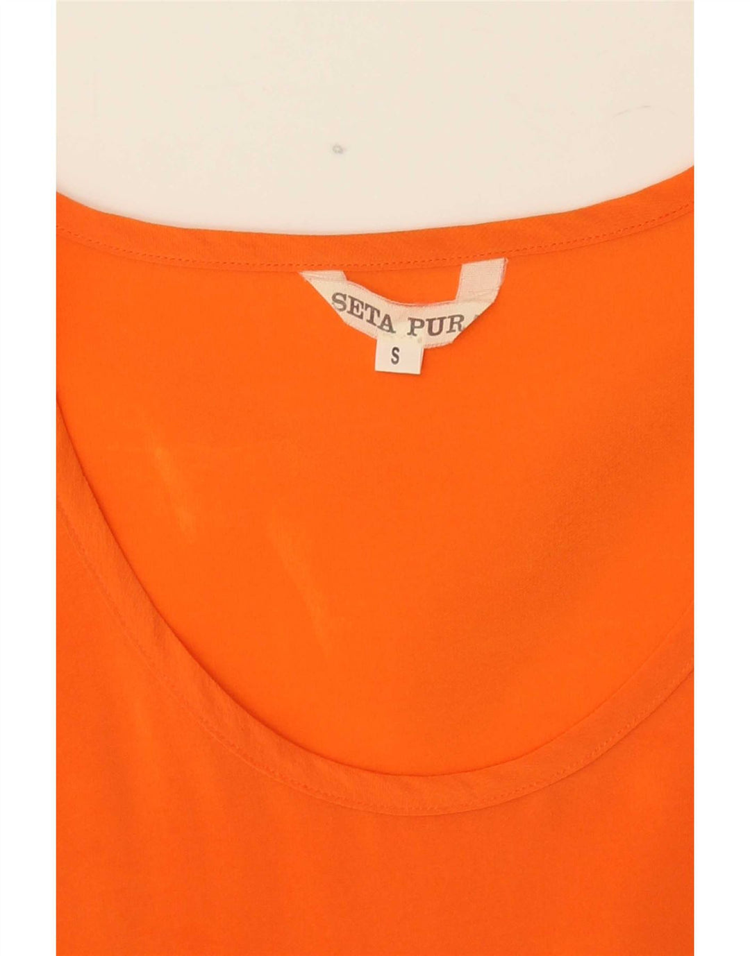 Vintage Dame Vest Top UK 10 Small Orange Silke