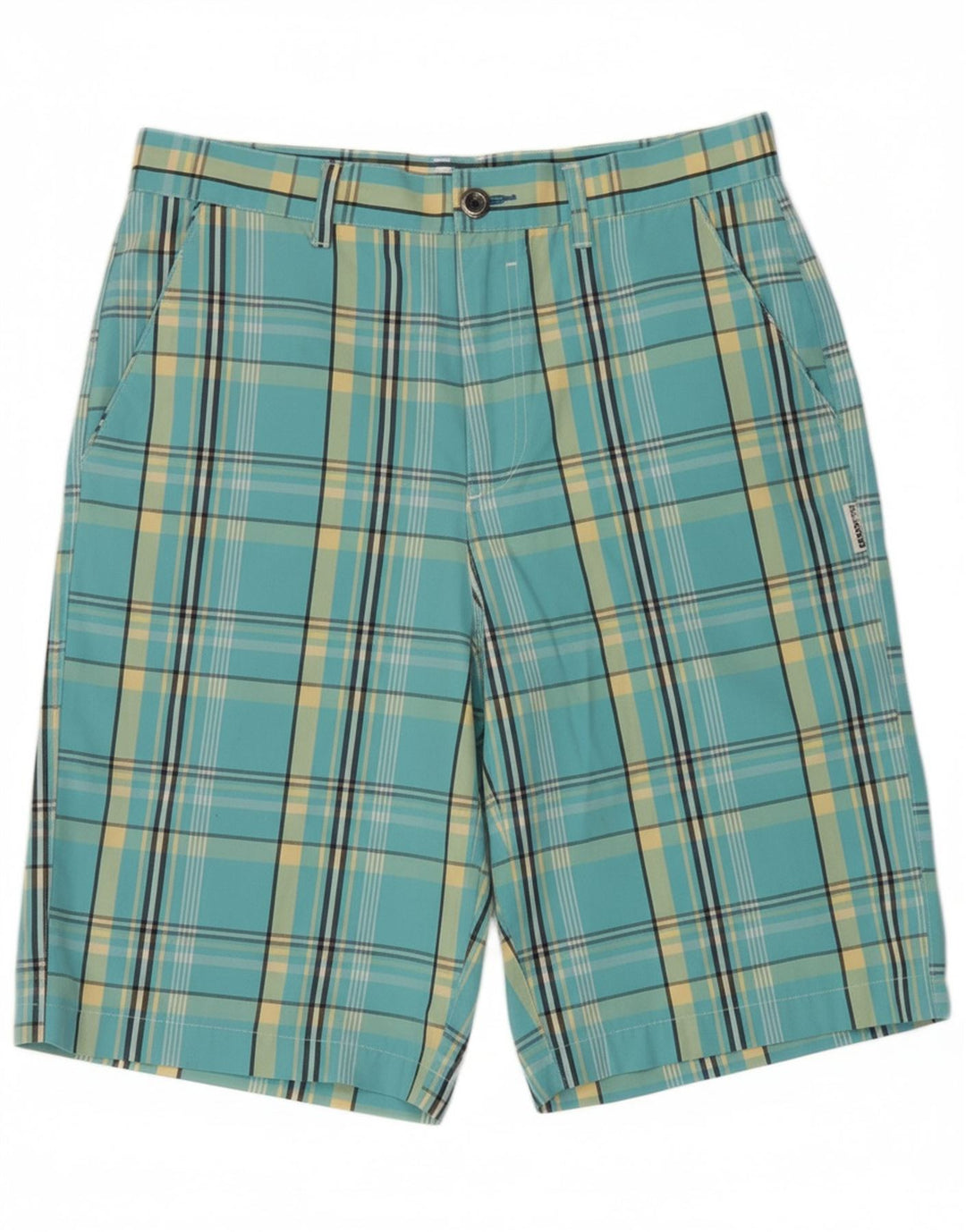 BILLABONG Mens Chino Shorts W33 Medium Turquoise Check Cotton