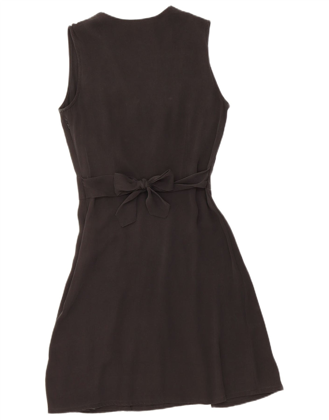BLUNAUTA Womens Sleeveless A-Line Dress IT 40 Small Black Silk