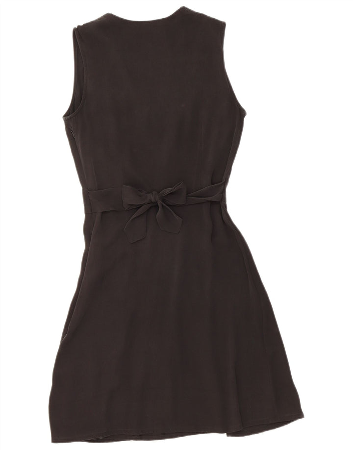 BLUNAUTA Womens Sleeveless A-Line Dress IT 40 Small Black Silk