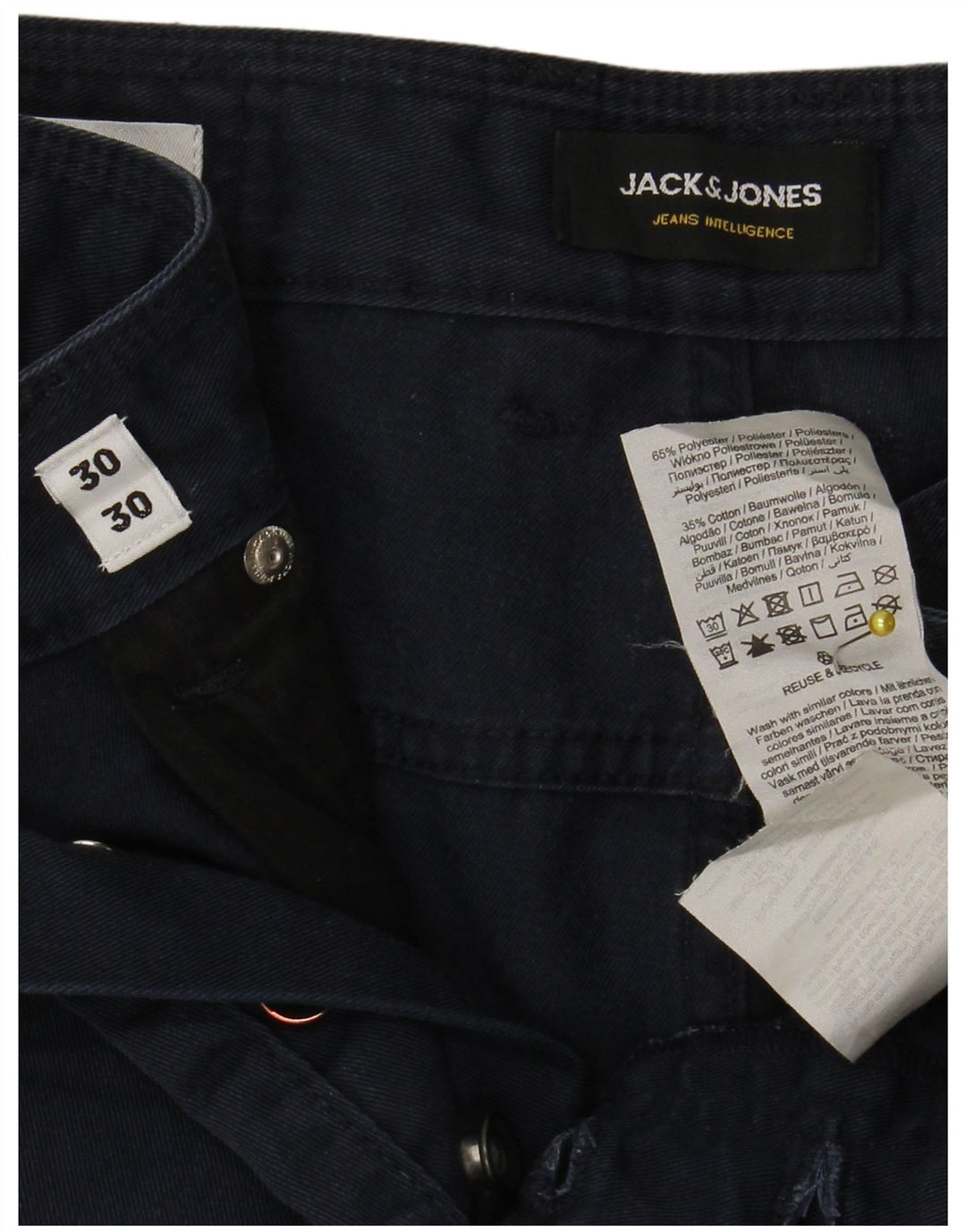 Jack & Jones Straight Casual bukser til mænd W30 L30 Marineblå polyester