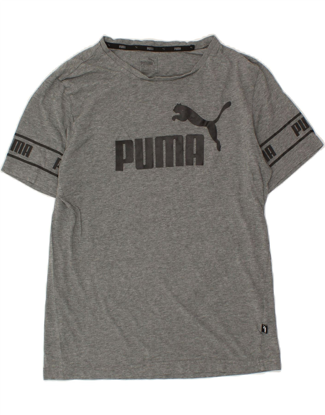 PUMA Mens Graphic T-Shirt Top Medium Grey Cotton Vintage Puma and Second-Hand Puma from Messina Hembry 