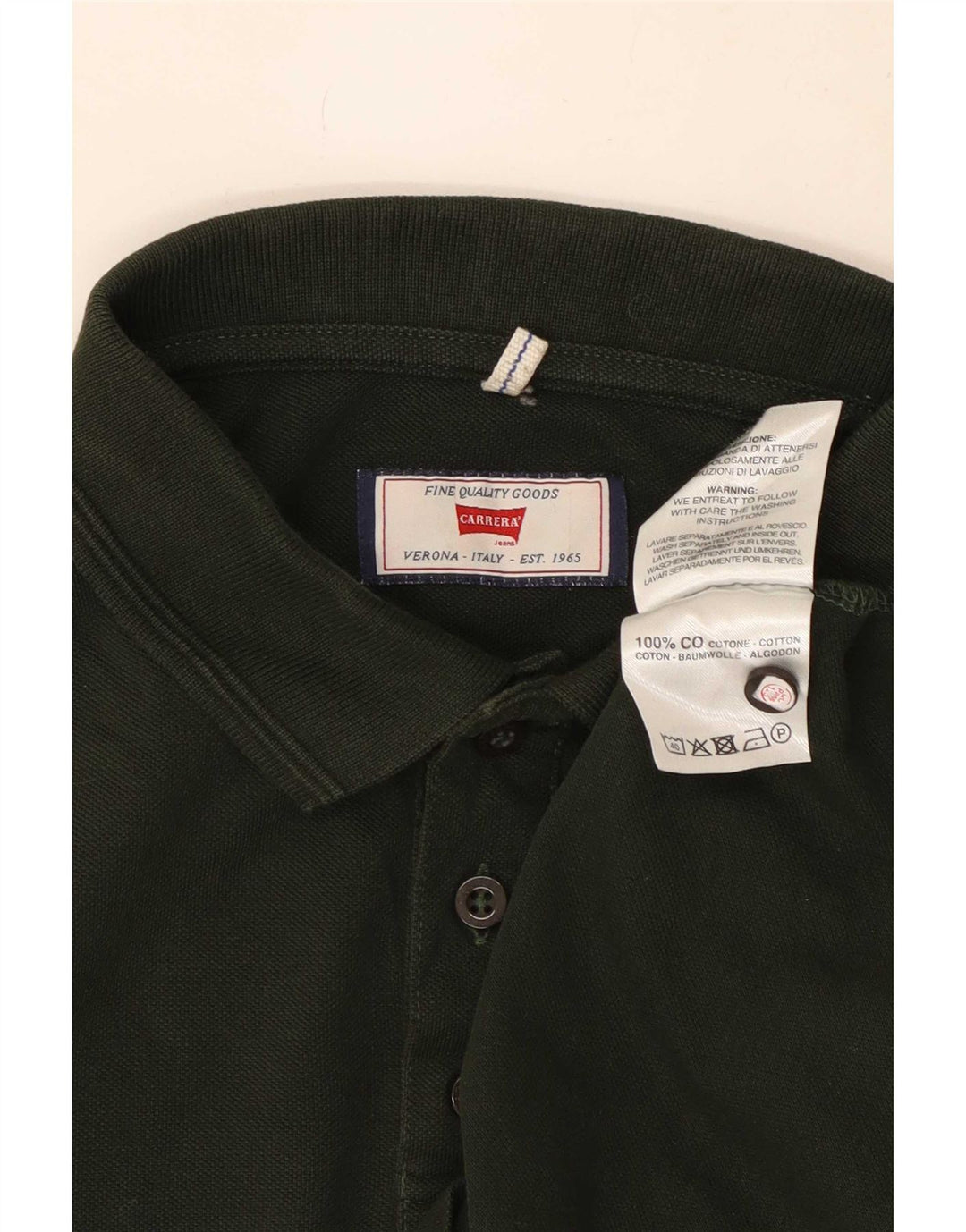Carrera Langærmet herre poloshirt med normal pasform Medium grøn bomuld