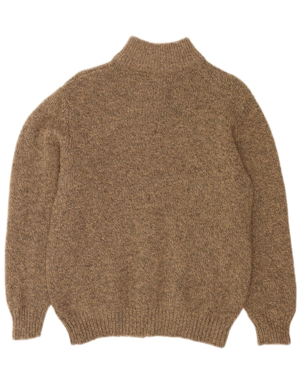 L.L.Bean Herre cardigan sweater med fuld lynlås Medium Beige Flecked Lammeuld