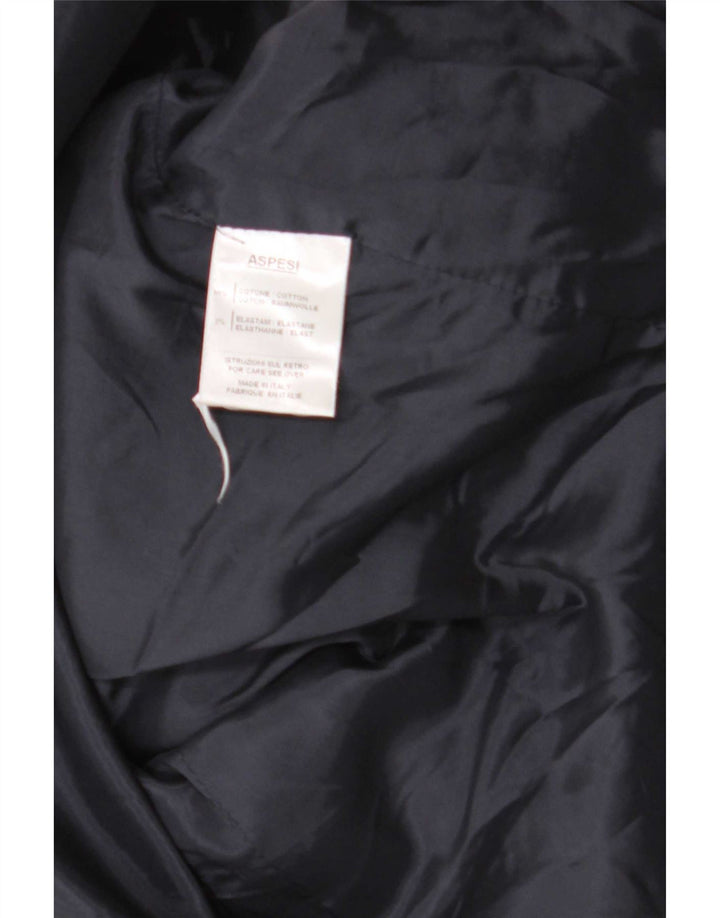 Aspesi Dame 2-knaps Corduroy Blazer Jacket IT 48 XL Marineblå Bomuld