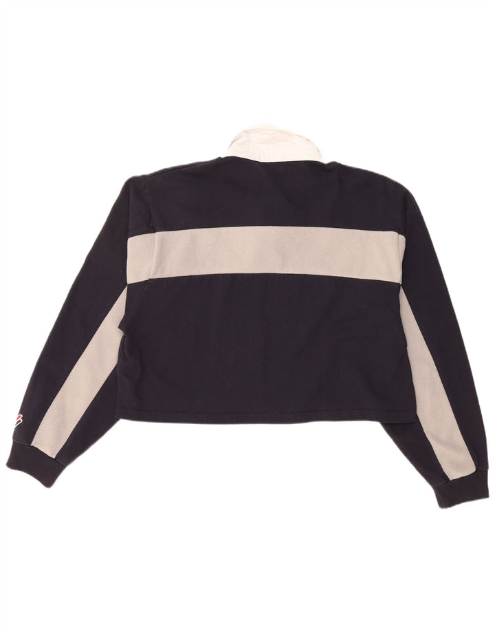 SUPERDRY Womens Oversized Crop Sweatshirt Jumper UK 14 Large Navy Blue