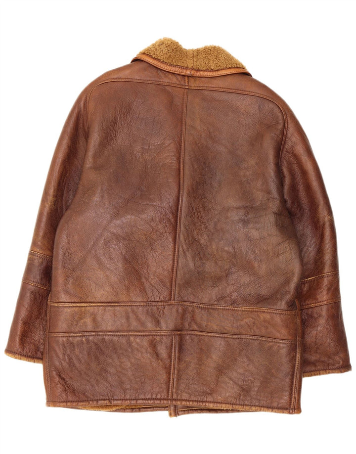 Vintage Herre Shearling Jacket IT 52 XL Brun Shearling