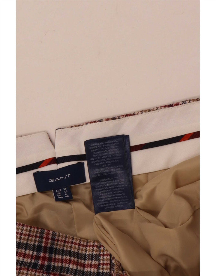 Gant Dame Slim Suit Bukser UK 12 Medium W30 L28 Red Houndstooth Uld