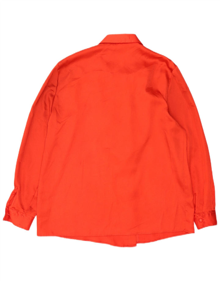 BIANCHI Dame Flæse Front Shirt Bluse UK 18 XL Rød Polyester