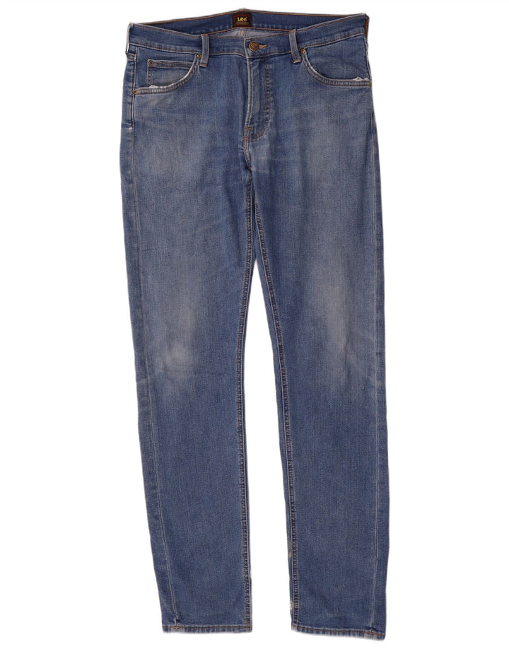 Lee Herre Regular Straight Jeans W32 L34 Blå Bomuld