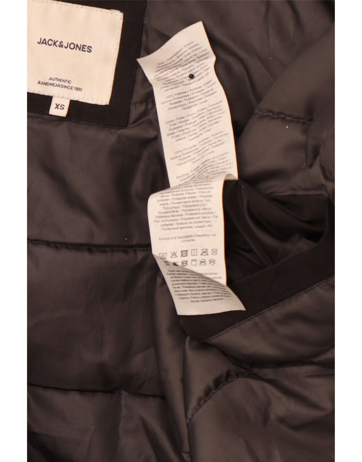 JACK & JONES Herre hættepolstret jakke UK 34 XS Sort polyester