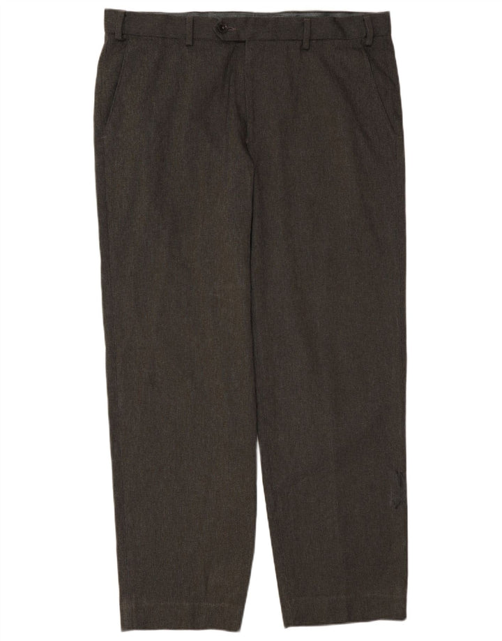 Marks & Spencer Herre Regular Suit Bukser W36 L29 Grå ternet polyester