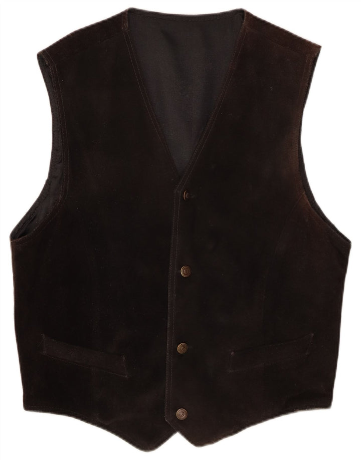 Vintage herre ruskind vest EU 48 medium brunt læder