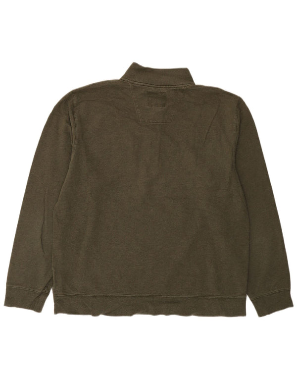 Brooks Brothers Sweatshirt med lynlås til mænd XL Khaki Bomuld