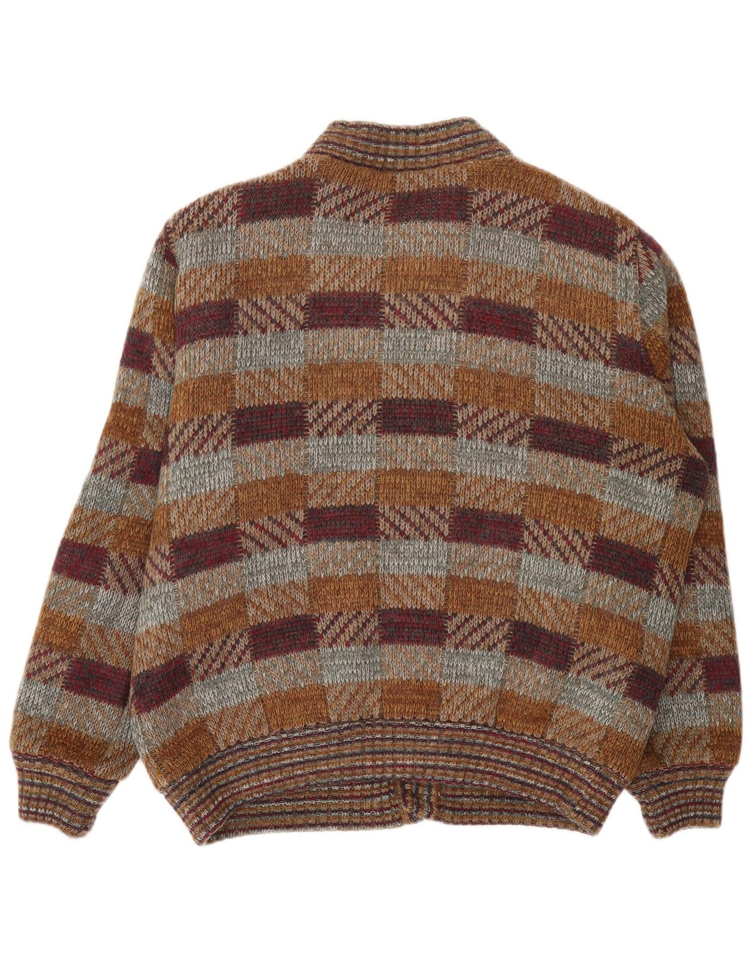 Vintage herre cardigan sweater XL flerfarvet ternet