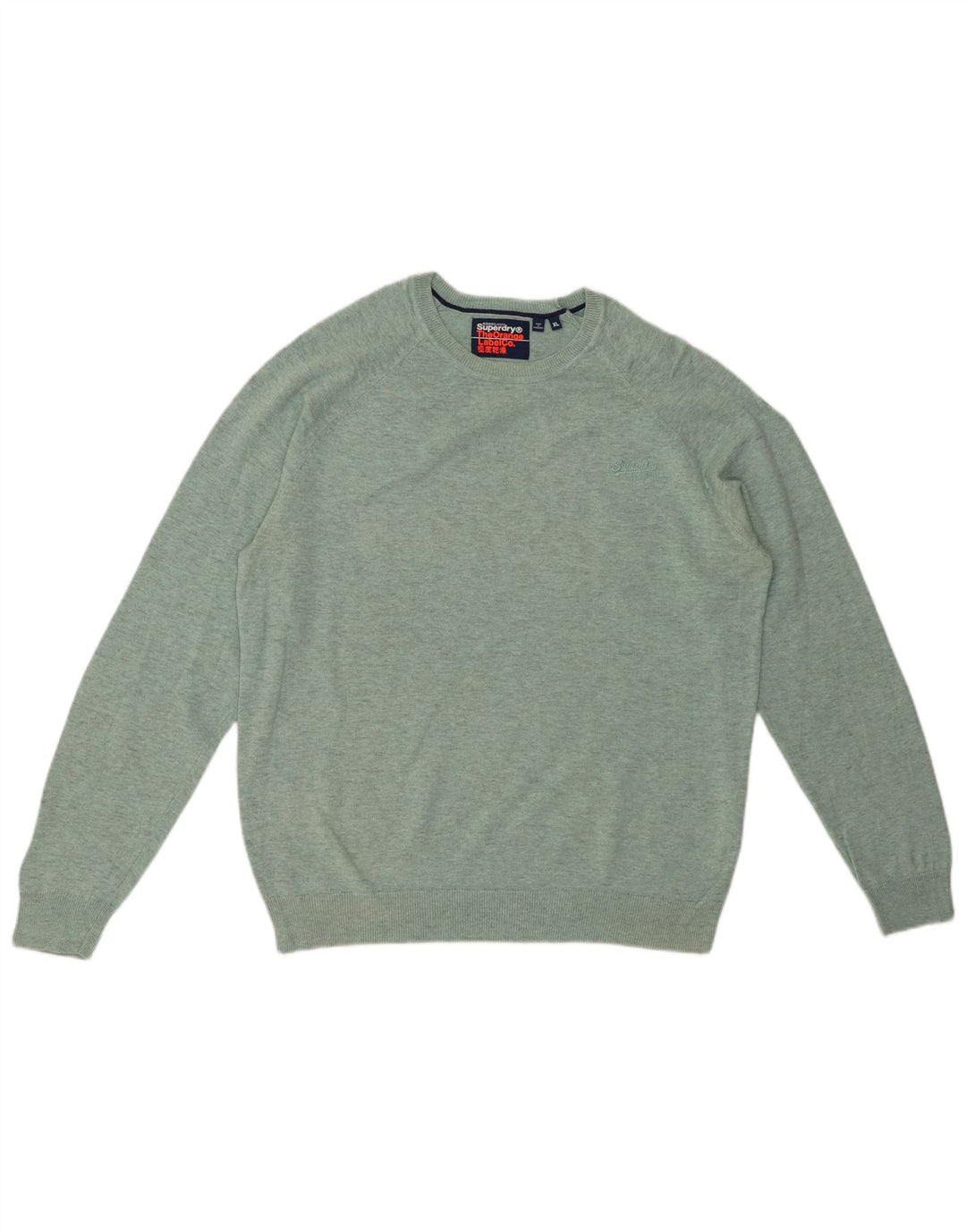 SUPERDRY Herre sweater med rund hals XL Grøn Flecked