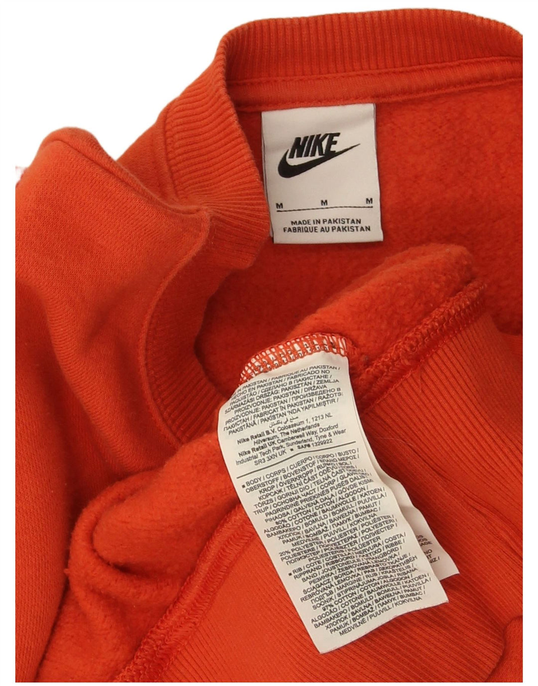 Nike Womens Crop Oversized Sweatshirt Jumper UK 14 Medium Rød Bomuld