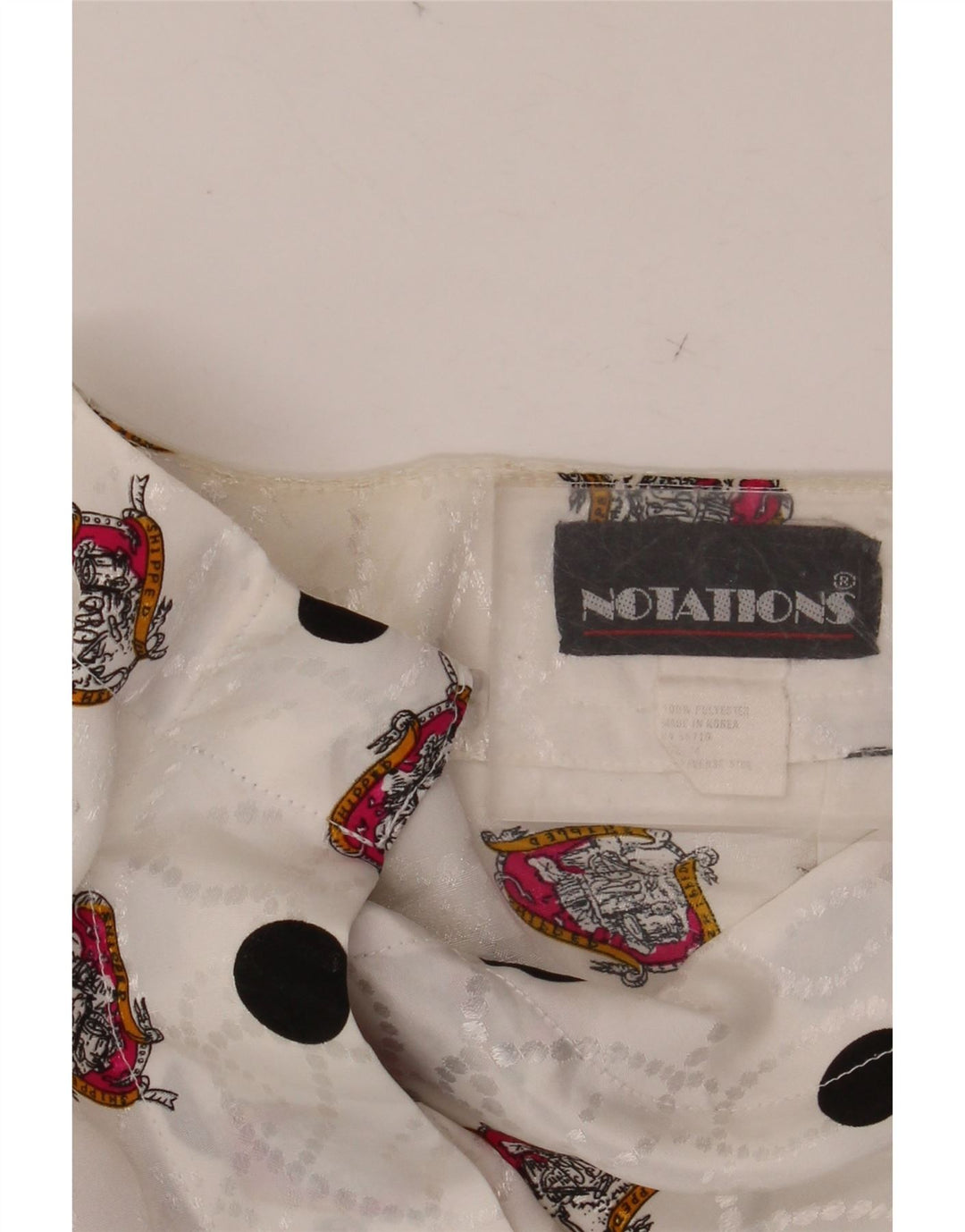 NOTATIONER Kvinders abstrakt mønster skjortebluse UK 16 Large White Polyester