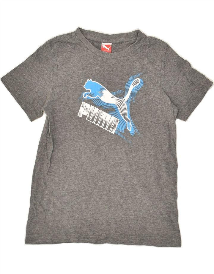 PUMA Boys Graphic T-Shirt Top 11-12 Years Large Grey Cotton | Vintage Puma | Thrift | Second-Hand Puma | Used Clothing | Messina Hembry 