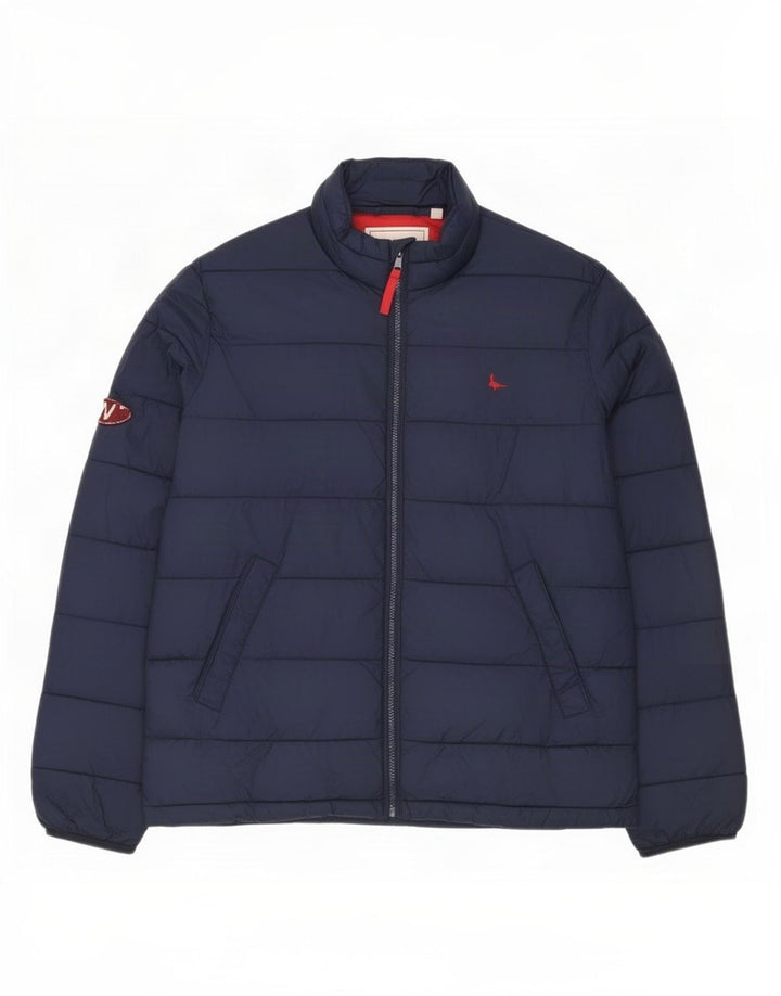 Jack Wills Herre polstret jakke UK 40 Large Navy Blue Nylon
