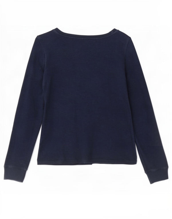 Marks & Spencer Dame Top Langærmet UK 14 Medium Navy Blue Floral