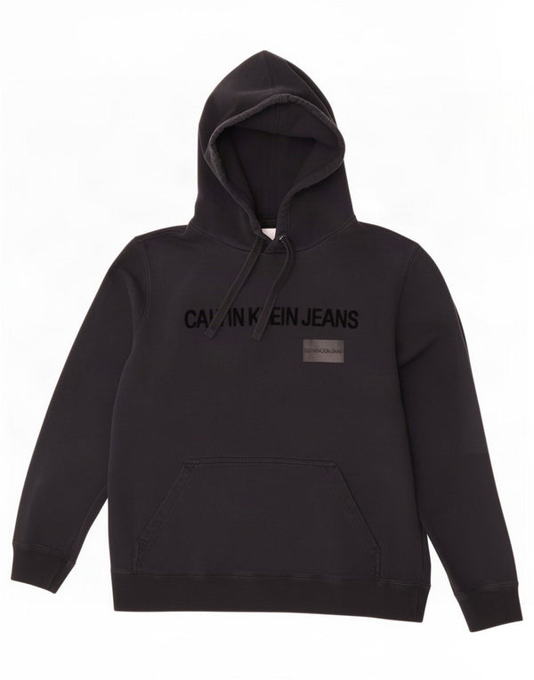 Calvin Klein Jeans Grafisk hættetrøje til kvinder 2XL sort bomuld