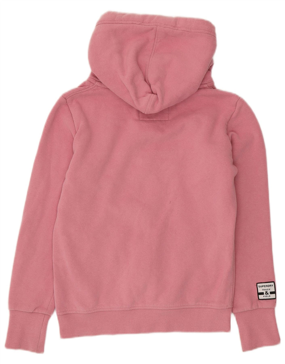 SUPERDRY Kvinder grafisk hættetrøje med lynlås UK 10 Small Pink Bomuld