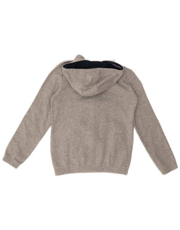 Adidas drenge grafisk hættetrøje med lynlås 9-10 år grå bomuld