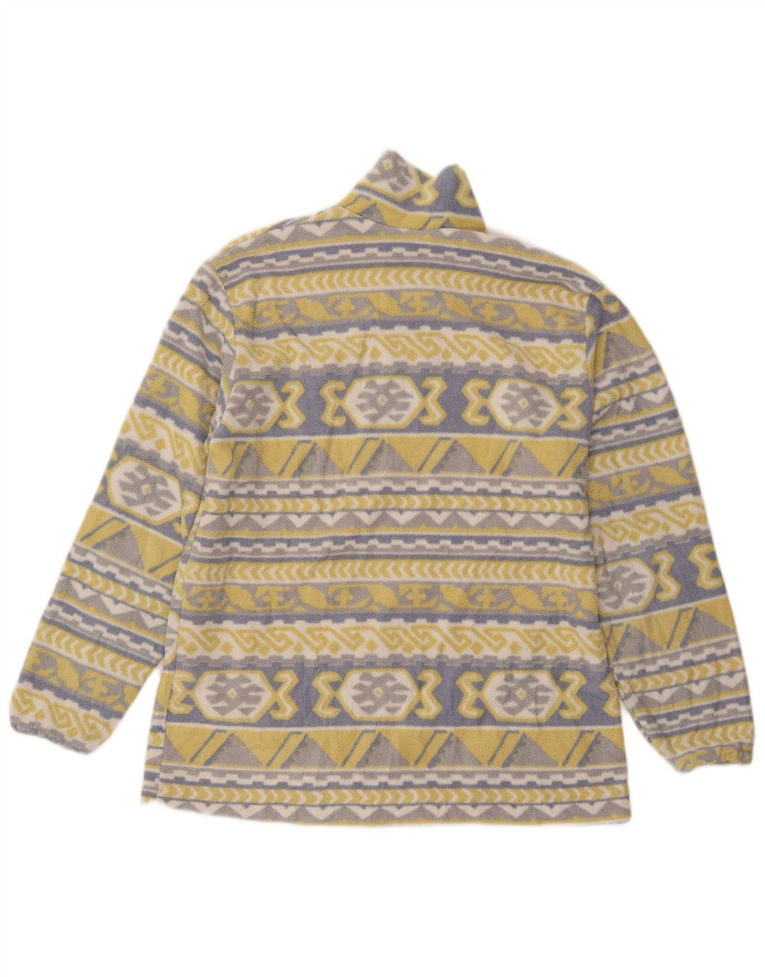 Vintage dame fleecejakke UK 20 2XL Gul Geometrisk