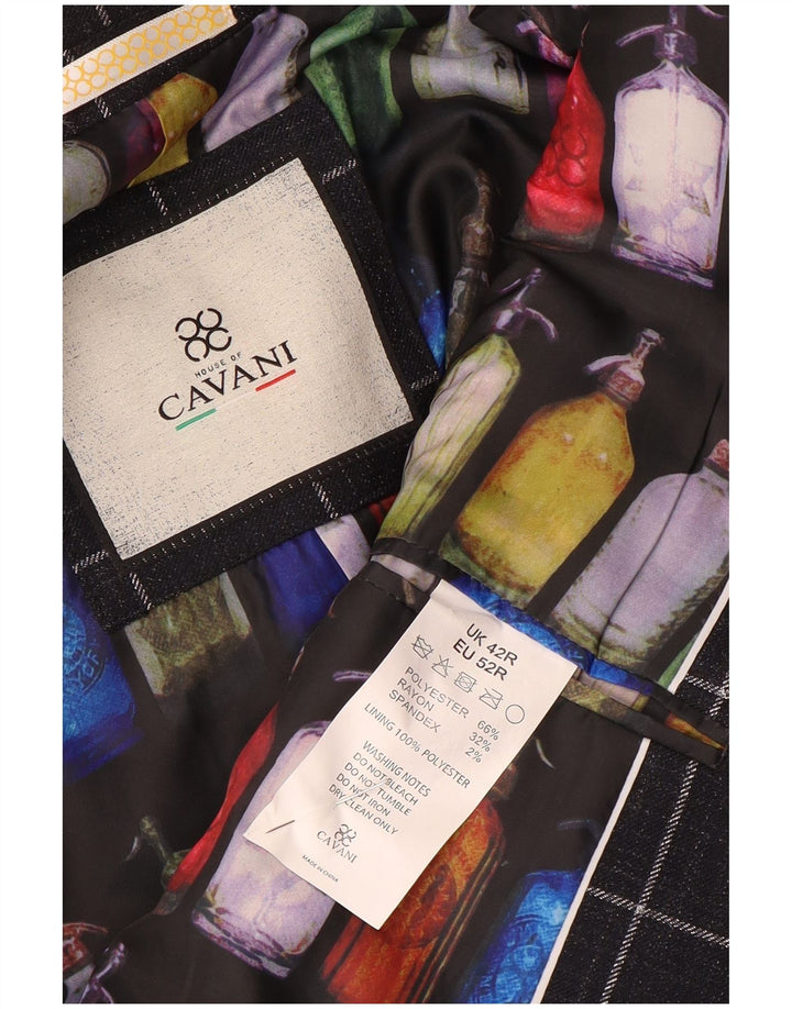 Cavani Herre 2-knaps blazerjakke UK 42 XL marineblå ternet polyester