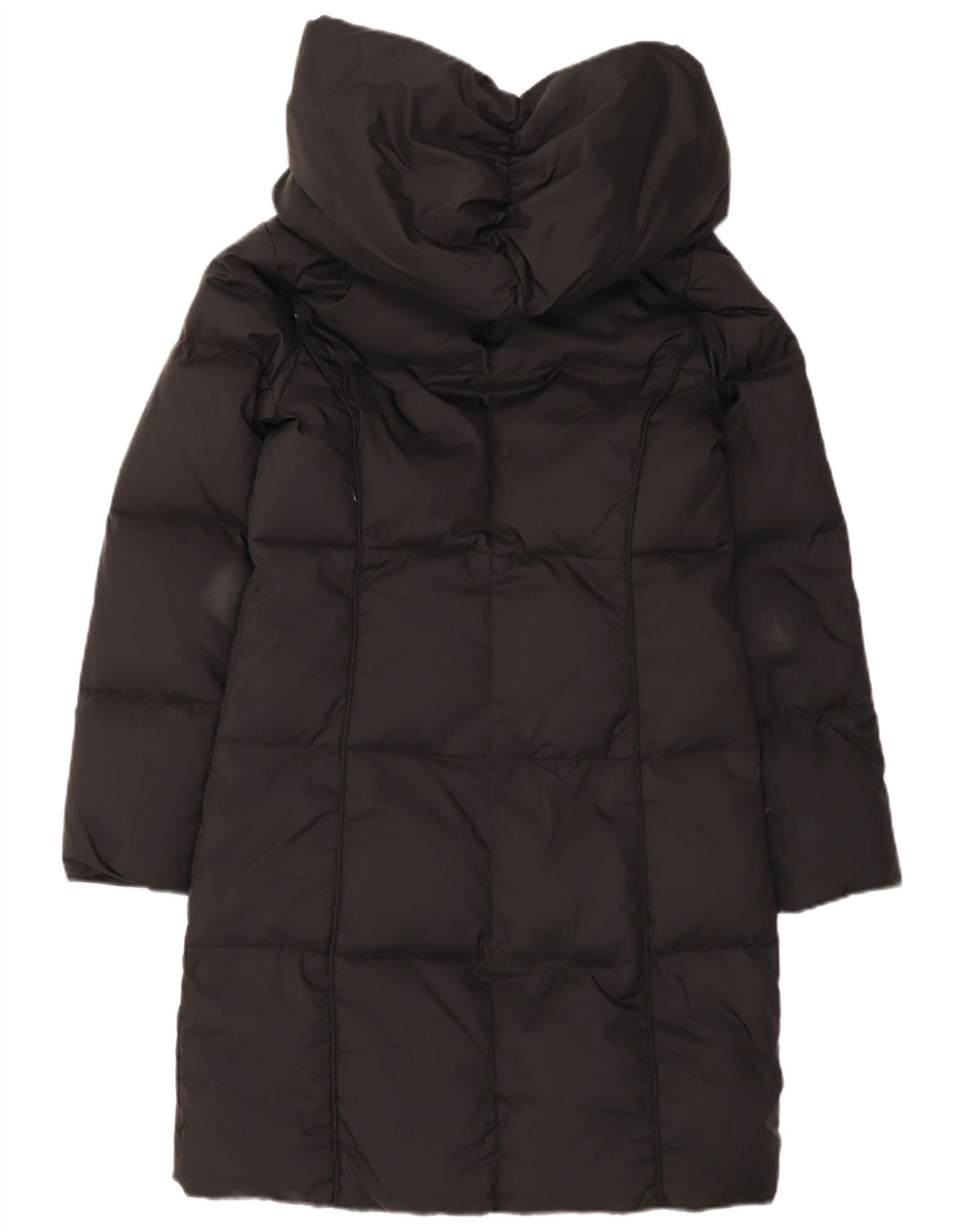 Michael Kors Dame Hætte Oversized Polstret Frakke UK 6 XS Sort Polyester