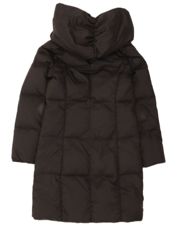 Michael Kors Dame Hætte Oversized Polstret Frakke UK 6 XS Sort Polyester