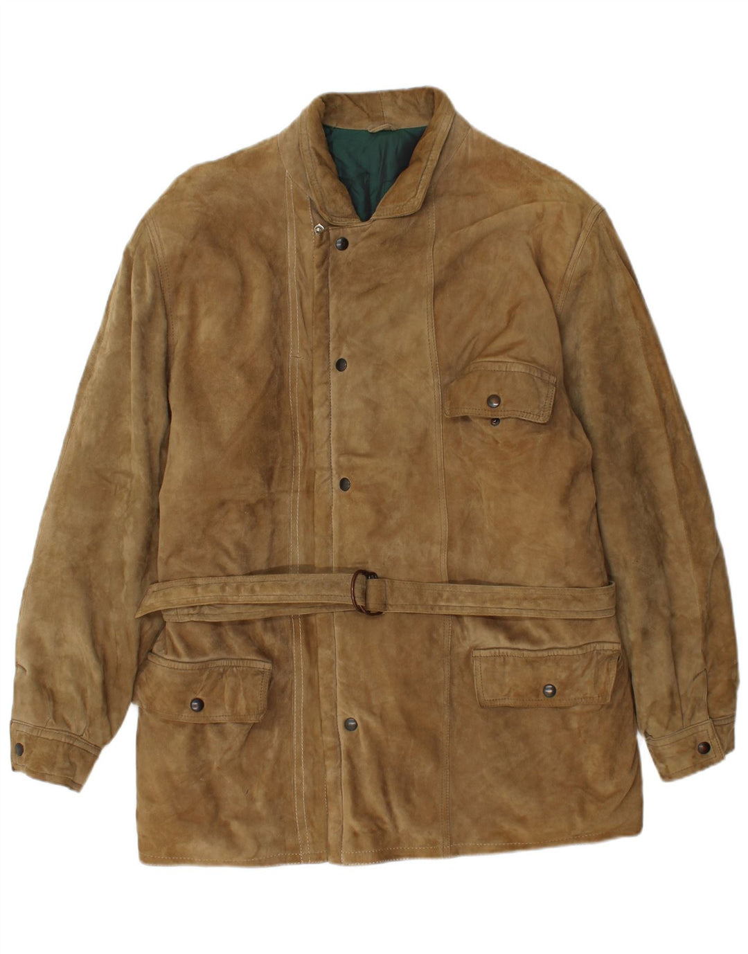 VINTAGE Mens Suede Jacket IT 50 Large Brown