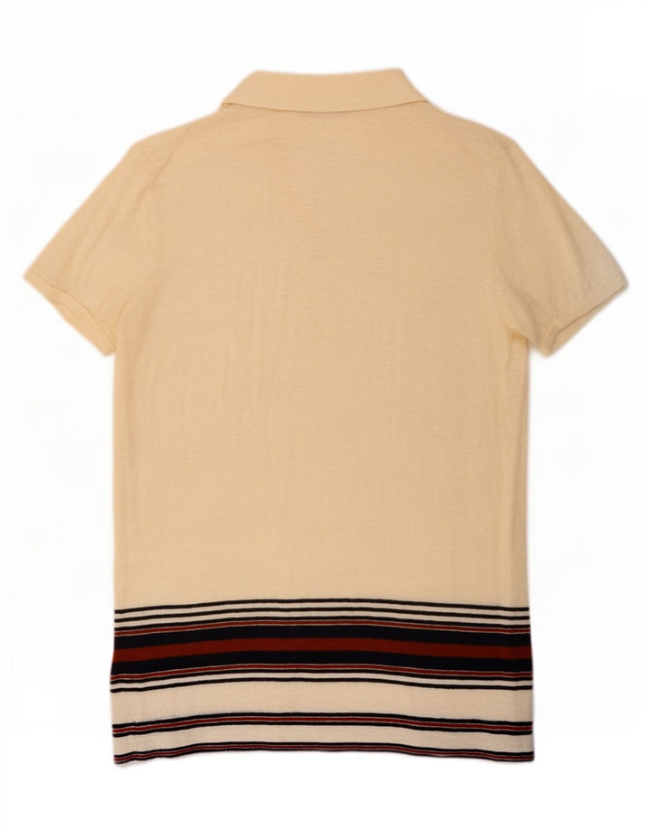Zara Kortærmet Herreskjorte Stor Beige Stribet Bomuld