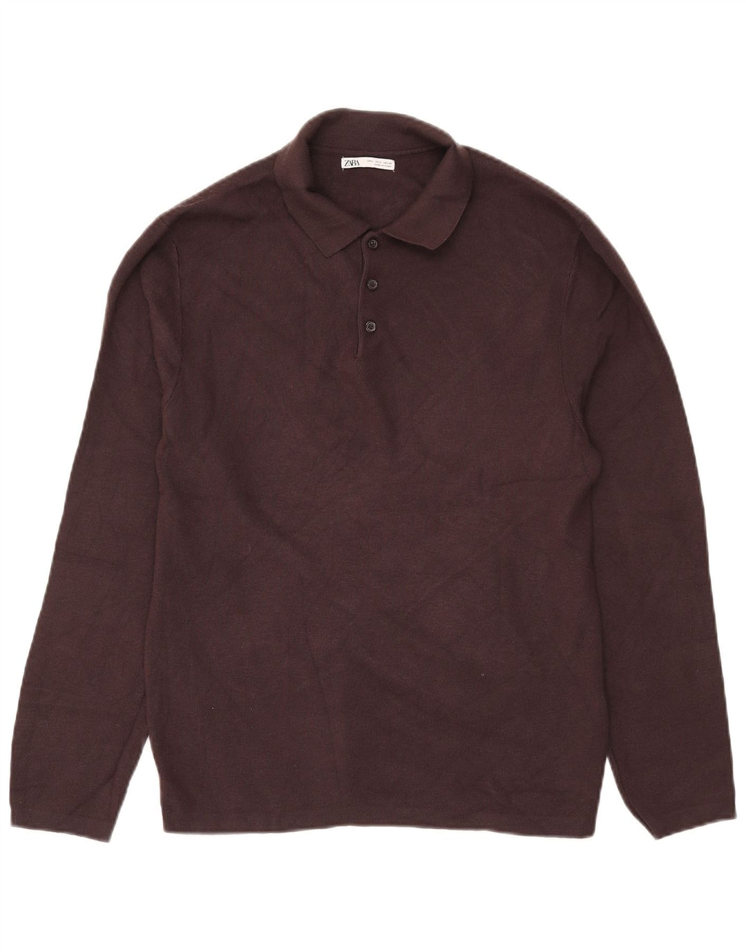 Zara Herre Polo Neck Jumper Sweater Stor Brun