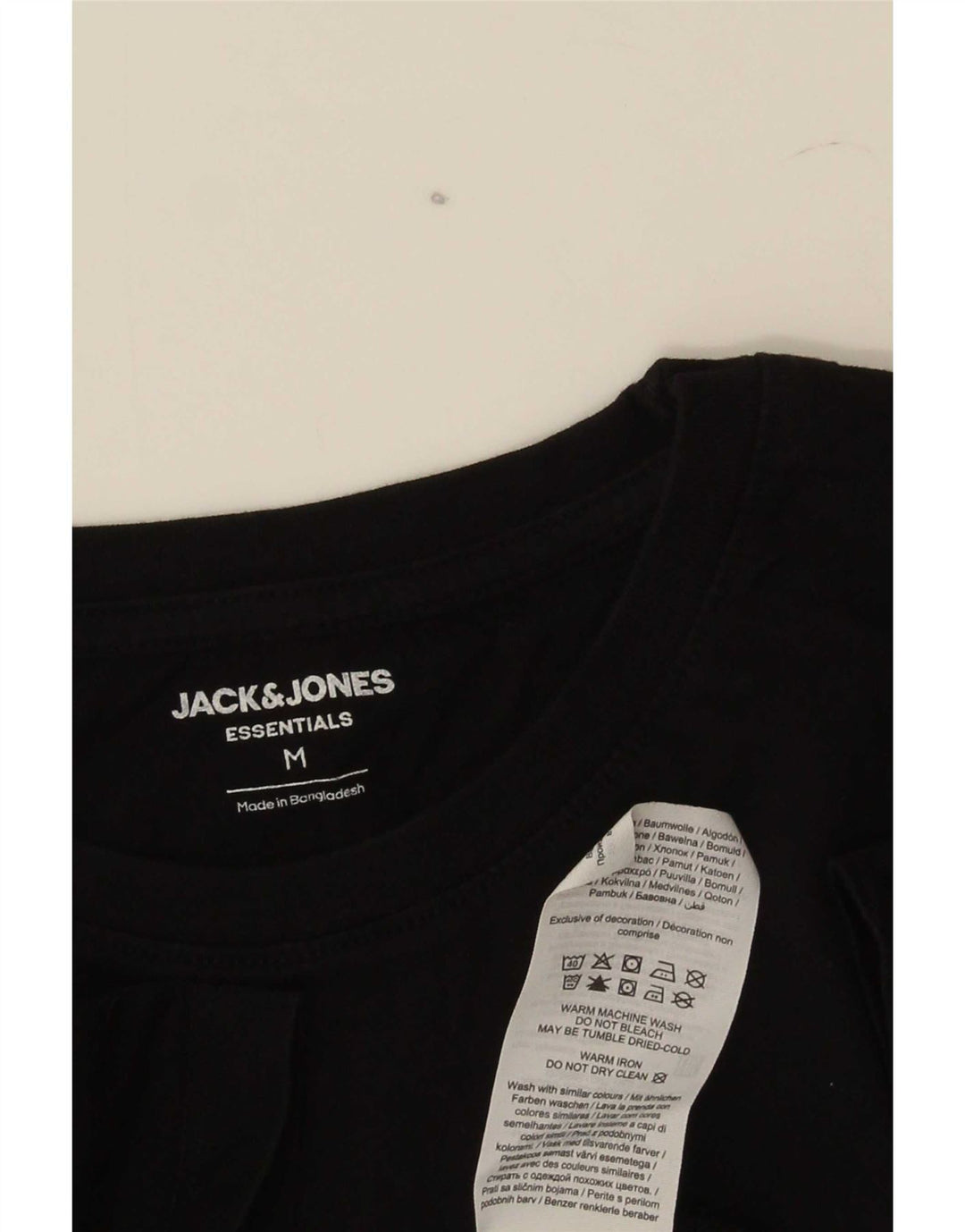 Jack & Jones Herre T-Shirt Top Medium Sort Bomuld
